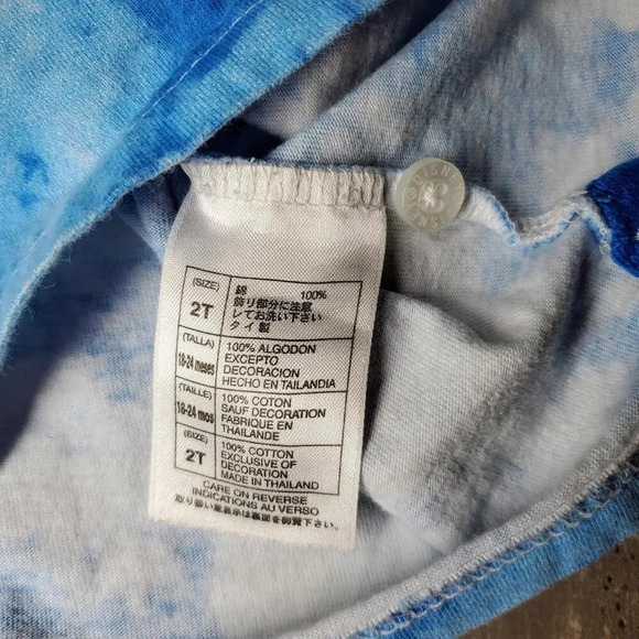 Disneyland Resort Walt Disney World Kids Toddler 2T Blue White Tie Dye Polo - Picture 6 of 8